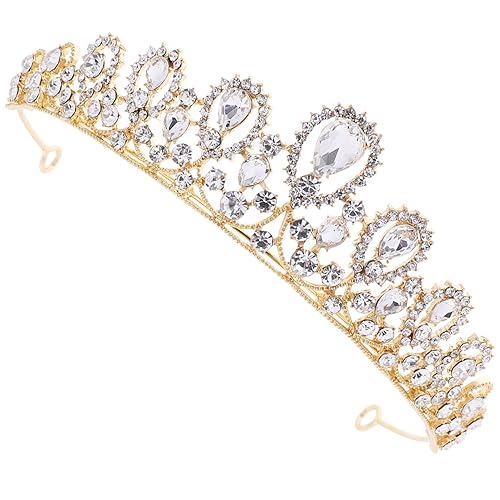 Homoyoyo Brautkrone mit Strassbesatz Leichtes Tiara Stirnband für Damen Funkelndes Kopfschmuck Accessoire für Hochzeit Party Abschlussball und Bühnenauftritte Eleganter Haarschmuck für von Homoyoyo
