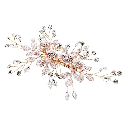 Homoyoyo Brautschmuck Haarkamm mit Strasssteinen Eleganter Haarreif für Damen Leichter Hochzeit Haarschmuck Blumen Design Komfortabel und Vielseitig Passend für Braut und Festliche Anlässe von Homoyoyo