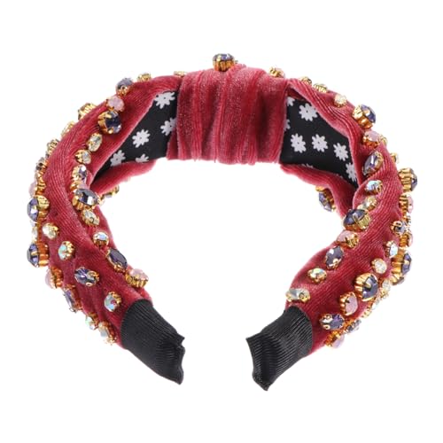 Homoyoyo Breites Haarband Damen mit Funkelnden Strasssteinen Kreuzknoten Design Weiches Stirnband in Modisches Haarschmuck Accessoire für Alltag und Fotoshootings von Homoyoyo