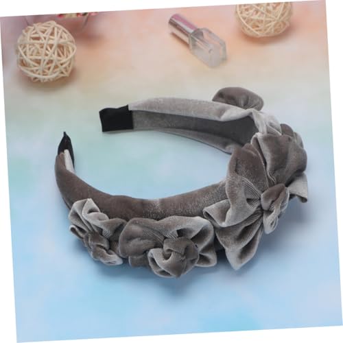 Homoyoyo Breites Haarband mit Blumen aus Weichem Samt Modisches Stirnband für Damen und Mädchen Rutschfestes Bequemes Haaraccessoire für Alltag Party und Festtage Zufällige Zufällige Farbe von Homoyoyo