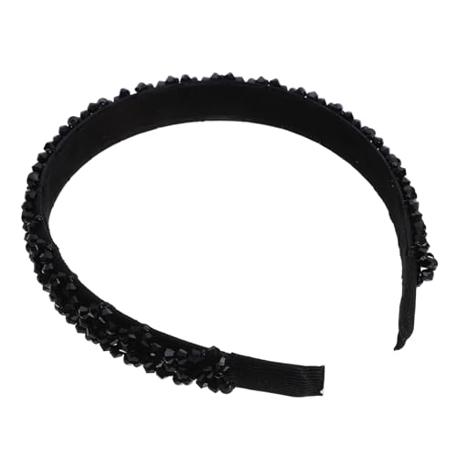 Homoyoyo Schwarzes Damen Stirnband Mit Imitation Kristall Und Perlen Mode Haarreif Für Frauen Und Mädchen Haarschmuck Für Party Und Alltag von Homoyoyo