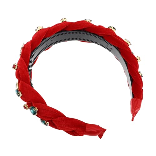 Homoyoyo Breites Weihnachts Stirnband Damen mit Schneeflocken Weicher Langlebiger Kopfschmuck für Festliche Partys Modisches Rotes Haarband mit Weihnachtsstrumpf Dekoration von Homoyoyo