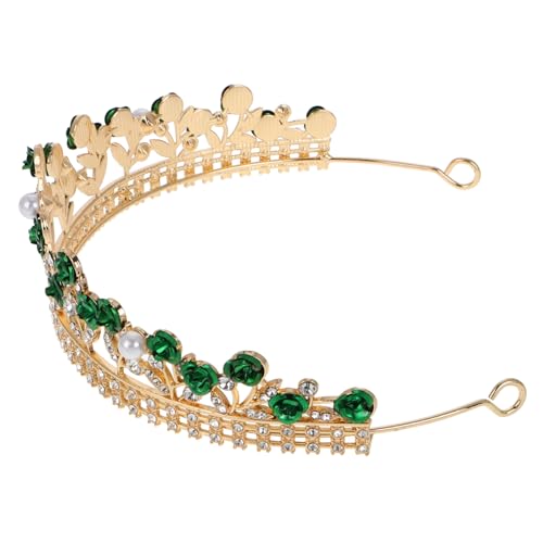 Homoyoyo Bridal Headband mit Strassbesatz Leichtes Metall Rosenkranz Haarreif Prinzessin Tiara Haarschmuck für Hochzeit Damen Braut Stirnband Komfortabel und Langlebig Grün von Homoyoyo