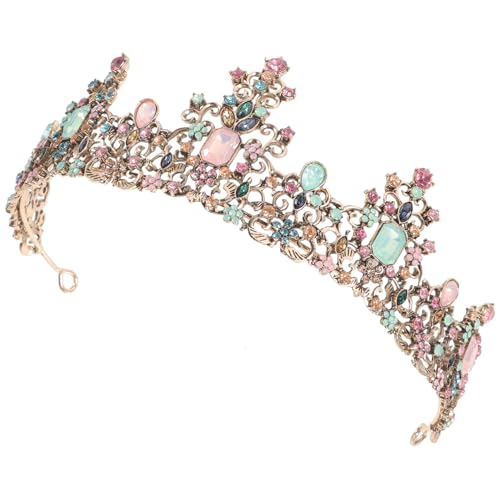 Homoyoyo Bridal Wedding Tiara mit Farbigen Kristallsteinen Retro Haarschmuck für Braut Verlobung Party und Festliche Anlässe Komfortabel und Langlebig Gestaltet Zufällige Zufällige Farbe von Homoyoyo