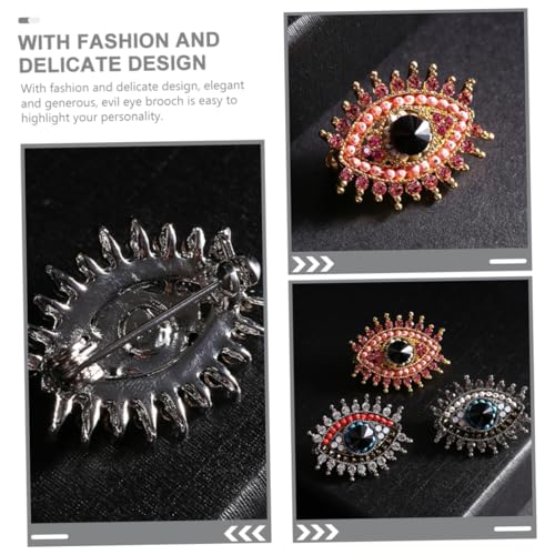 Homoyoyo Brosche Evil Eye mit Strass Stabile Anstecknadel für Damen Kleidung Modischer Lapel Pin für Anzug Schal Leichte Schmuck Dekoration Rosa von Homoyoyo