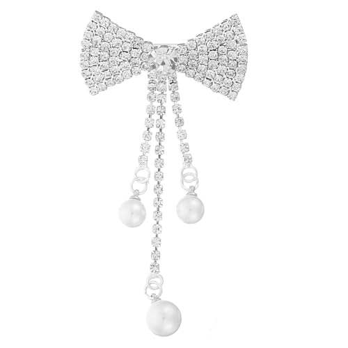 Homoyoyo Strass Schleifen Brosche Perlen Anstecknadel Für Damen Kleidung Abendkleid Schmuck Geschenk Nadel von Homoyoyo