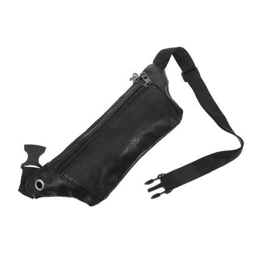 Homoyoyo Schwarze Tragbare Gürteltasche Für Herren Stilvolle Und Langlebige Crossbody-Tasche Mit Verstellbarem Tragegurt Und Kopfhöreranschluss Für Sport Und Outdoor-aktivitäten von Homoyoyo