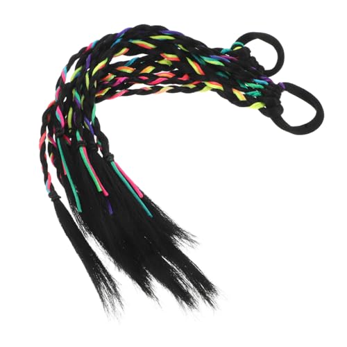 Homoyoyo Bunte Dreadlocks Haarteile Strapazierfähige Geflochtene Ponytail Extensions für Mädchen Farbenfrohe Cosplay Halloween Haarschmuck Langlebige Synthetische Zöpfe von Homoyoyo
