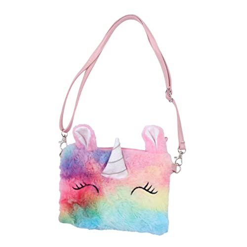 Homoyoyo 1stück Einhorn Regenbogen Plüsch Umhängetasche Für Verstellbare Schultertasche Für Münzen Snacks Und Spielzeug Aus Weichem Plüsch Mit Hochwertiger Verarbeitung von Homoyoyo