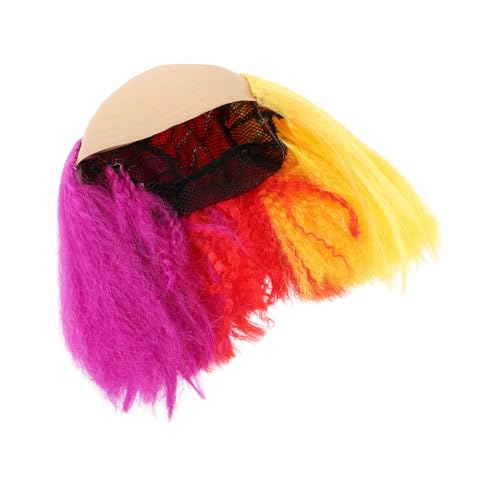 Homoyoyo Bunte Kurze Perücken für Karneval und Fasching Mehrfarbiges Theater-haarkostüm für Männer und Frauen Wiederverwendbar Einfach zu Pflegen für Halloween Dj-partys und von Homoyoyo