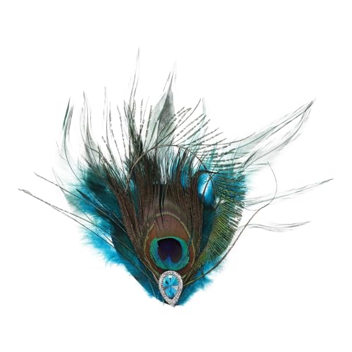Homoyoyo Bunte Pfauenfeder Haarspange mit Strass Schmuck Leichter Seitlicher Clip für Frauen Vintage Stil Haarschmuck für Hochzeit Party und Tanzaufführungen von Homoyoyo