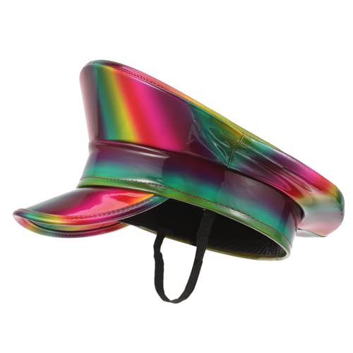 Homoyoyo Bunter Hut Für Damen Kapitänshut Für Erwachsene Farbenfroher Matrosenhut Regenbogenhut Marinehut Lustiger Yachthut Kostümhut Für Halloween Stilvoller Hut Für Outdoor-events von Homoyoyo
