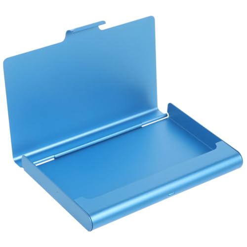 Homoyoyo Business Kartenbox Groß Kapazität Visitenkartenhalter Desktop Organizer Blau Robuste Box mit Abdeckung Für Büro Zuhause Visitenkarten und Kreditkarten Aufbewahrung von Homoyoyo