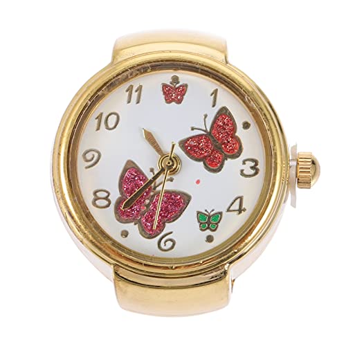 Homoyoyo Schmetterlings Fingeruhr Ringuhr Metall Antike Design Große Zahlen für Damen und Herren Dekorative Uhr für Besondere Anlässe von Homoyoyo