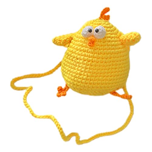 Homoyoyo Niedliche Kinder Umhängetasche Gewebte Häkeltasche in Küken Form Multifunktionale Geldbörse für Mädchen Handgefertigte Schultertasche Kleiner Geldbörse für Alltag von Homoyoyo