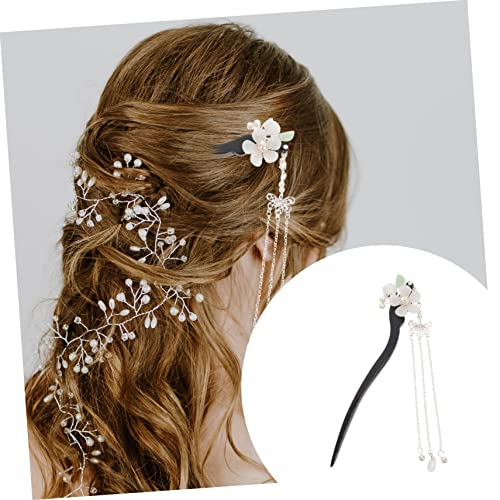 Homoyoyo Chinesische Haarstäbchen Holz Haarnadel mit Quaste Traditioneller Haarschmuck für Haarknoten Eleganter Haarstab für Damen Sicherer und Dekoratives Accessoire von Homoyoyo