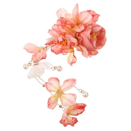 Homoyoyo Chinesischer Haarschmuck Tassel Hairpin mit Großer Blume Vintage Haarklammer für Damen und Traditionelle Tanzaccessoires Fester Sitz Elegant für Festliche Anlässe von Homoyoyo