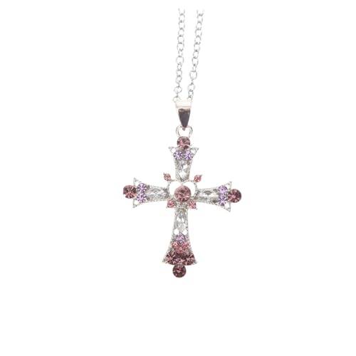 Homoyoyo Cross Anhänger Halskette Halsschmuck Aus Strass Mädchenhalskette Halskette Für Mädchen Schlüsselbeinkette Halskette Zum Muttertag Halsschmuck Für Damen Strasssteine von Homoyoyo