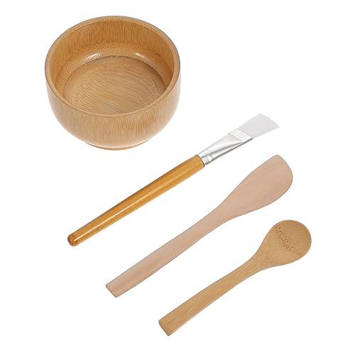 Homoyoyo DIY Holzschalen Set für Gesichtsmaske Teiliges Masken Mixing Tool Hautfreundlich und Wiederverwendbar für DIY Projekte und Gesichtsbehandlungen von Homoyoyo