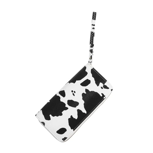 Homoyoyo Kleine Geldbörse für Damen Tragbare PU Geldbörse mit Kuhdruck Kompakte mit Reißverschluss Fächer für Persönliche Gegenstände für Reisen und Alltag von Homoyoyo