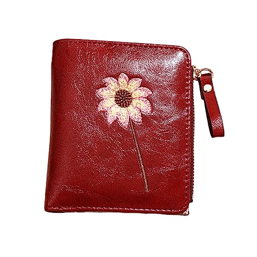 Homoyoyo Faltbare Damen Geldbörse Kurze Münztasche Wechseltasche Pu Tasche Mit Blumenmuster Reißverschluss Kleine Geldbörse Für Visitenkarten Bargeld Und Geld von Homoyoyo