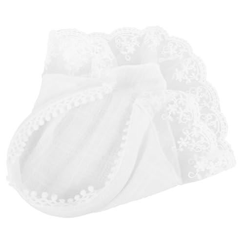 Homoyoyo Damen Haarband mit Spitzen Headscarf Französischer Landhausstil Weißes Bandana Stirnband für Mädchen Modisches Kopftuch für Strandurlaub und Alltag Eleganter Haarschmuck von Homoyoyo