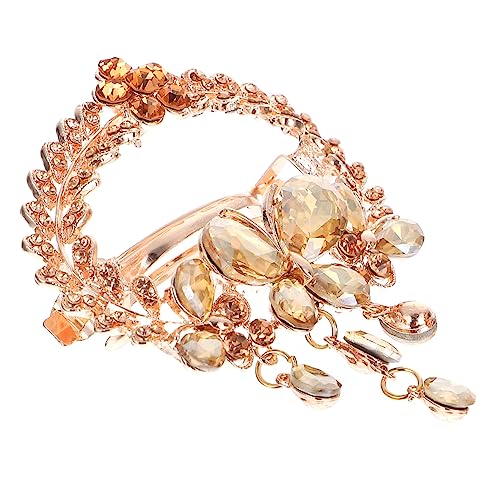 Homoyoyo Damen Haarklammer mit Schmetterlings Design Französische Haarspange Champagnerfarbene Strass Haarspange Leichter Haarschmuck für Alltag und von Homoyoyo