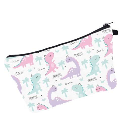 Homoyoyo Damen Kosmetiktasche Dinosaurier Muster Multifunktionaler Kulturbeutel aus Strapazierfähigem Polyester Tragbar für Reisen und Alltag Praktischer Waschbeutel und Make up Organizer von Homoyoyo