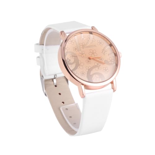 Homoyoyo Analoge Quarz Armbanduhr Für Damen Mit Ziffernblatt Hochwertigem Pu-lederarmband Und Aluminiumgehäuse Weiß Präzise Zeitangabe von Homoyoyo