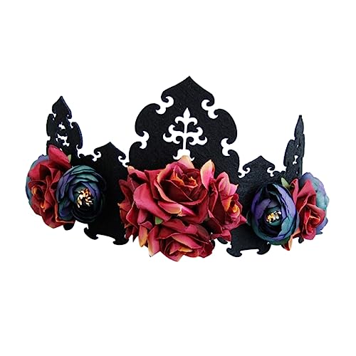 Homoyoyo De Kopfschmuck Mit Schleier – Vintage Floral Haarreifen - Krone - Ideal Für Halloween Und Cosplay Partys Und Auffälliges Accessoire Für von Homoyoyo