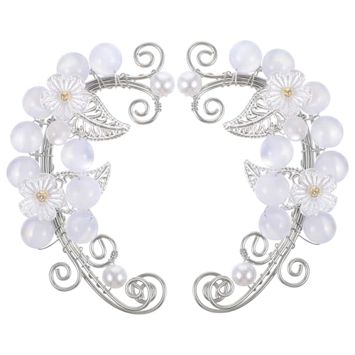 Homoyoyo Dekorative Ohrringe Damen Ohrclips mit Perlenblumen Design Leicht und Komfortabel Ohrklemme ohne Piercing für Hochzeit Geburtstag Party Weihnachten von Homoyoyo