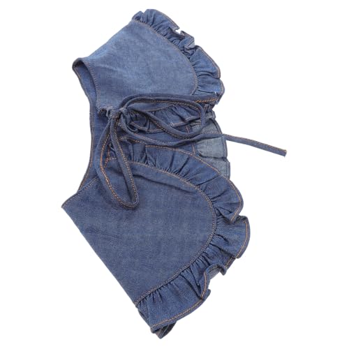 Homoyoyo Abnehmbarer Damen Krageneinsatz Aus Denim Mit Rüschen Vielseitiger Blusenkragen Für Schicke Outfits Modisches Accessoire Für Jede Saison Und Anlass Komfortabler Einzigartiges von Homoyoyo
