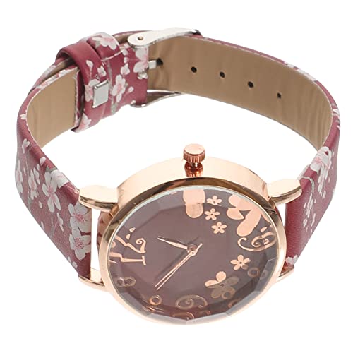 Homoyoyo Damen Armbanduhr Mit Blumenmuster Elegantes Design Robuste Quarzbewegung Verstellbares Lederarmband Für Alltag Und Besondere Anlässe Stilvolle Uhr Für Frauen von Homoyoyo