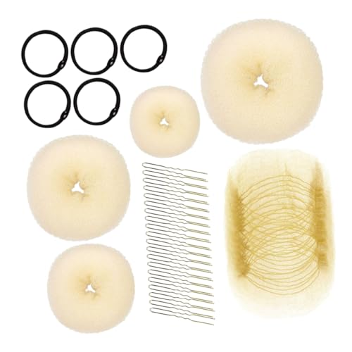 Homoyoyo Donut-dutt-maker-set Für Damen Mit Nadeln Und Elastischen Bändern Haarstyling-tool Für Hochzeiten Chignons Und Hochsteckfrisuren Aus Schwamm Für Sanfte Haarverwandlung von Homoyoyo