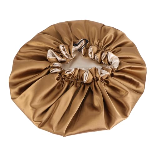 Homoyoyo Doppellagige Satin Duschhaube Damen Große Badehaube mit Elastischem Komfortabel für Duschen Schlafen Spa und Haarschutz Wiederverwendbar und Leicht zu Tragen von Homoyoyo