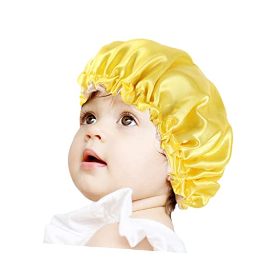 Homoyoyo Doppellagige Schlafmütze Für Junge Mädchen Elastisch Und Verstellbar Nachtschlafmütze Mit Doppellagigem Material Haare Schützen Für Kopf Gelb von Homoyoyo