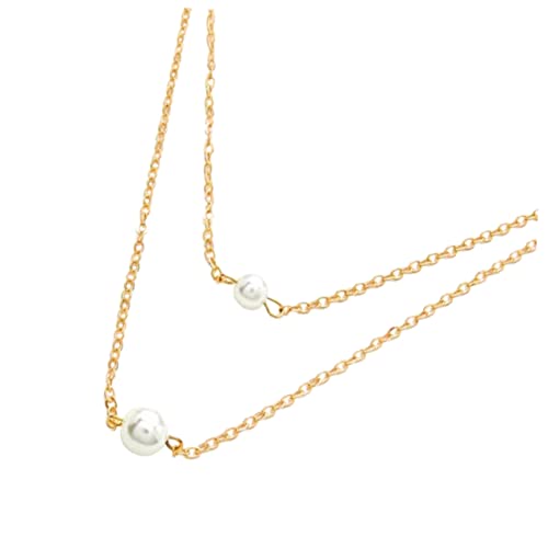 Homoyoyo Doppelschichtige Perlenkette für Damen Simulierte Perlenhalskette Kette für Modischer Schmuck für Familie Freunde von Homoyoyo