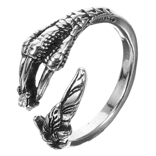 Homoyoyo Drachenring Verstellbar Metallring Offener Ring Fingerring Für Damen Herren Ring Schmuck Unisex Vintage Stil Ringdekoration von Homoyoyo