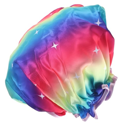 Homoyoyo Duschhaube Damen Doppelter Satin Elastisch Badekappe Für Dusche und Haarschutz Unisex Praktisch Wiederverwendbar von Homoyoyo