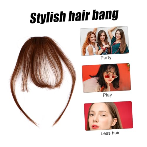 Homoyoyo Echthaar Clip Haarteil Luftiger Front Hair Bangs mit Seitlichem Ansatz Ultraleicht und Strapazierfähig Verstellbar für Frauen Natürlich Mattfrei Einfach Anzupassen und Stylen von Homoyoyo
