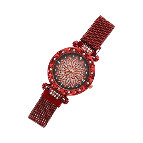 Homoyoyo Damen Armbanduhr Edelstahl Uhr Modeuhr Für Frauen Dünne Freizeit Uhr Mit Rotem Design Für Schule Partys Und Verabredungen Für Tochter Und Freundin von Homoyoyo