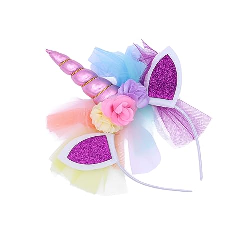 Homoyoyo Einhorn Stirnband Haar Junge Mädchen Mit Horn Und Tierohren Dekoration Grenadine Kopfschmuck Kopfbedeckung Für Party Geburtstag Cosplay Rosa von Homoyoyo