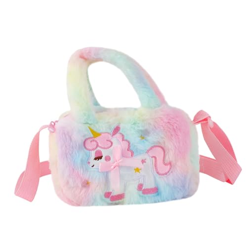 Homoyoyo Plüsch Tasche Für Babymädchen Einhorn Design Junge Mädchen Umhängetasche Mit Weicher Innenseite Für Mädchen Und Teenager Für Verschiedene Anlässe von Homoyoyo