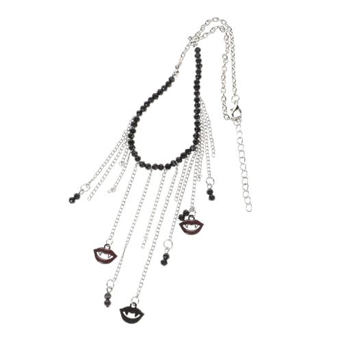 Homoyoyo Einzigartige Damen Halskette mit Lippen Anhänger und Langen Quasten Vintage Perlen Choker Modischer Schmuck für Sommerpartys und Cosplay Auffällige Statement Kette für Frauen Homoyoyo Einzigartige Damen Halskette mit Lippen Anhänger und Langen Quasten Vintage Perlen Choker Modischer Schmuck für Sommerpartys und Cosplay Auffällige Statement Kette für Frauen von Homoyoyo