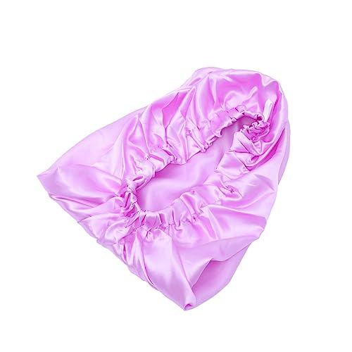 Homoyoyo Satin Stoff Schlafmütze für Lange Haare mit Elastischem Gummiband Hautfreundlich Tragbar für Frauen für Reisen und Zuhause von Homoyoyo