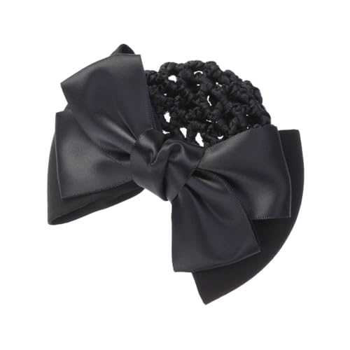 Homoyoyo Elastisches Haarnetz mit Schleife Bow Hair Snood für Damen Luftiges Mesh Haarnetz mit Hohem Stretchanteil Eleganter Haarschmuck für Büro Party und Tanz in Schwarz von Homoyoyo