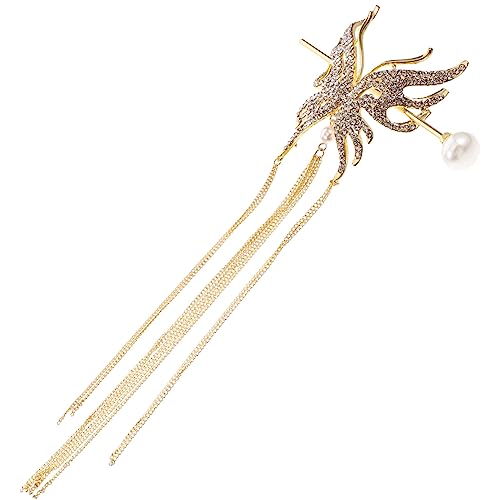 Homoyoyo Eleganter Chinesischer Haarstab mit Schmetterling Perlen Design Leichter Langlebiger Retro Haarschmuck für Damen Sanfte Kanten für Schonendes Styling Passend zu Verschiedenen von Homoyoyo