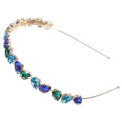 Homoyoyo Eleganter Haarreif mit Glasstein Strassbesatz Feines Design in Blau Grün Modisches Damen Haarband für Alltag Parties und Festliche Anlässe Langlebiges Material Stilvolle von Homoyoyo