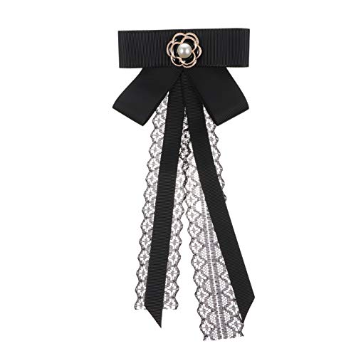 Homoyoyo Eleganter Schwarzer Vorgebundener Fliegenknoten mit Anstecknadel Stilvolles Accessoire für Festliche Informelle Anlässe für Damen Herren von Homoyoyo