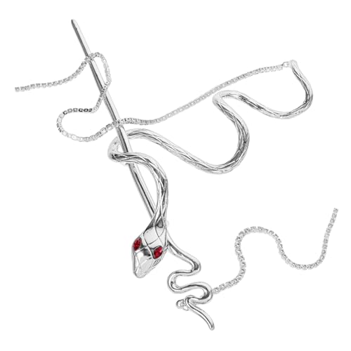 Homoyoyo Eleganter Silberner Haarnadel Schlangen Stab mit Anhänger Quaste Langlebiger Metall Hair Bun Stick für Damen Vintage Haarspange für Hochsteckfrisuren Robust und Stilvoll von Homoyoyo